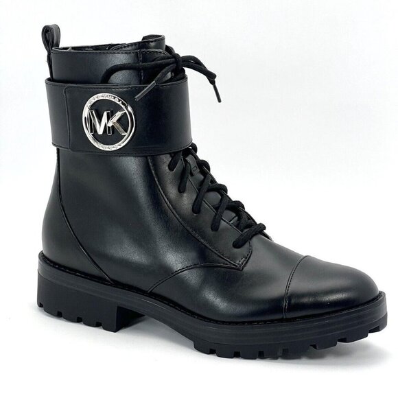MICHAEL KORS TATUM LEATHER ANKLE COMBAT WOMEN BOOTS 6M NEW WITH STICKER TAGS - Picture 1 of 9